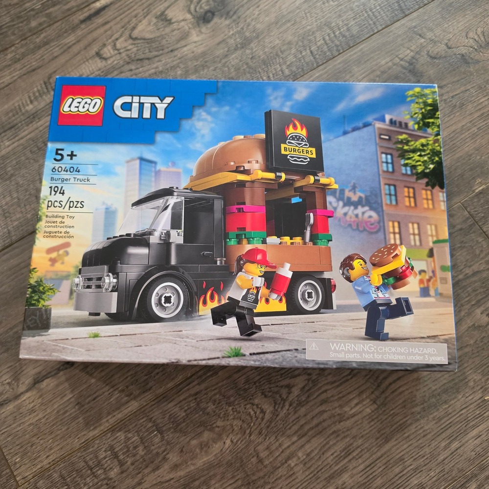 LEGO City Burger Truck 60404 Building Toy Set 194 Pieces New Sealed